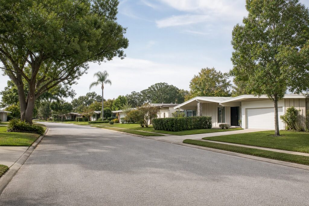 Lakeland neighborhood with well-kept homes and quiet residential streets, an established residential neighborhood